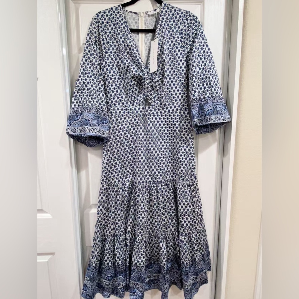 NWT Veronica Beard Dinia Printed Midi Dress Size 8 - Picture 7 of 10
